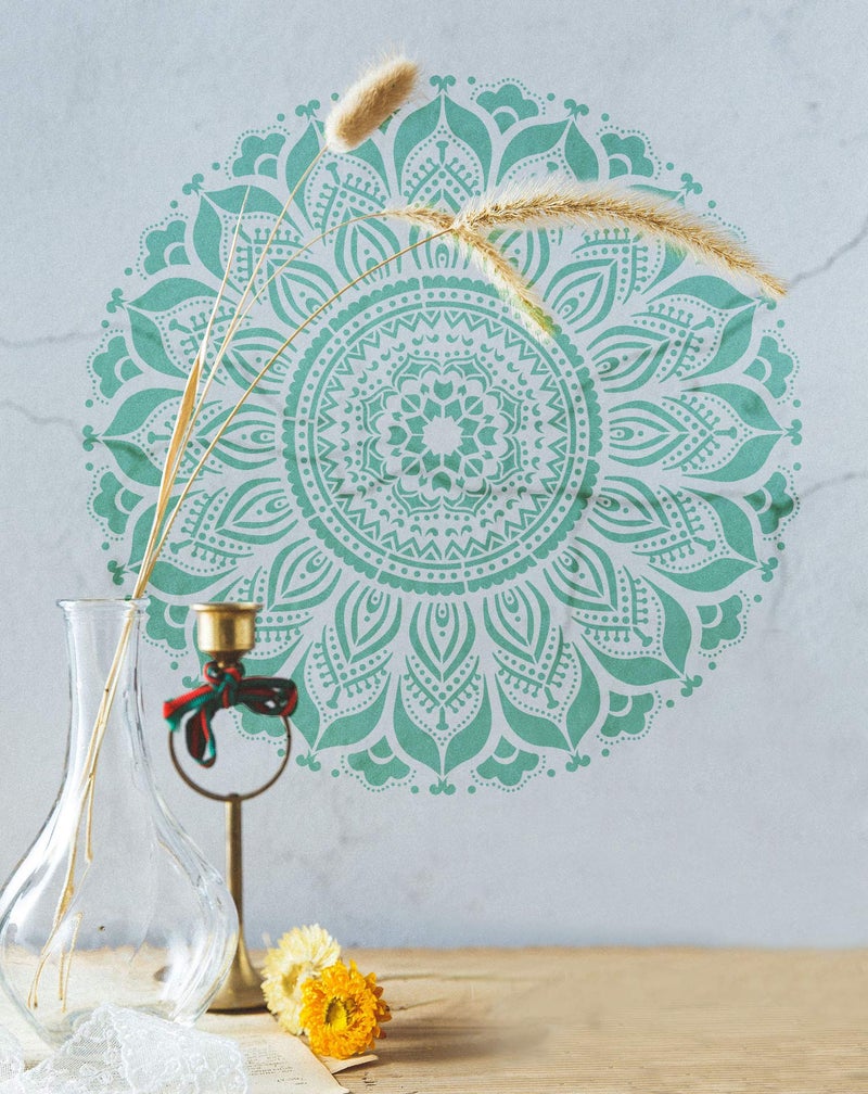 G GSS Designs GSS Designs Large Mandala Wall Decor Stencil (16x16 Inch) Yoga Studio Decor Mandala Art Painting Stencil for Wood Wall Furniture Floor Tiles Fabric Art Painting(SL-066) - Image 2